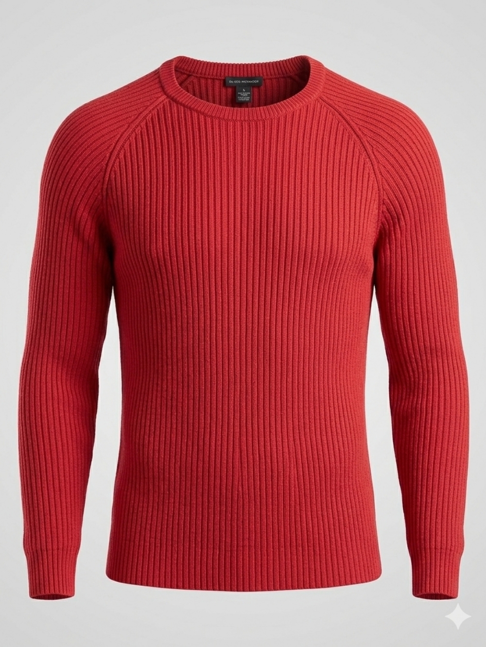 Club Monaco 100% Cotton Rust Orange Red Men's Crewneck Ribbed Sweater Size XL
